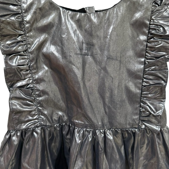 Yell-oh! Metallic Babydoll Ruffle Dress Girl’s Size 2T - Picture 3 of 10